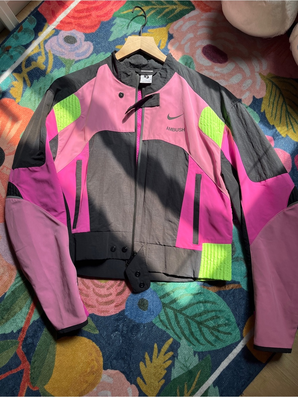 Nike Ambush Pink & Black Moto Jacket